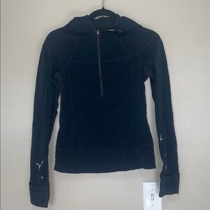 Lululemon Run Spirt Birds in Flight Black Zippered Hoodie Sweatshirt Size 4